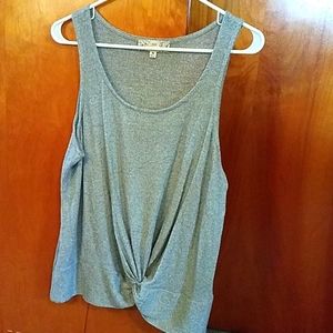 Women's gray knotted XL tank top